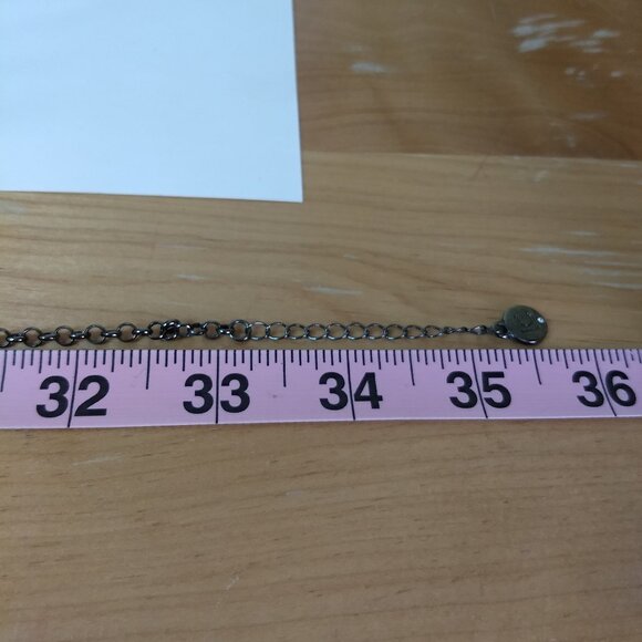 Liz Claiborne Black Tone Social Tower Rhinestone Dangle Fringe Pendant Statement - Picture 8 of 8